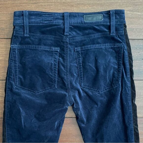 AG Adriano Goldschmied The Mari Tuxedo Stripe Deep Trenches Velvet Pants Sz 26R - Picture 8 of 13